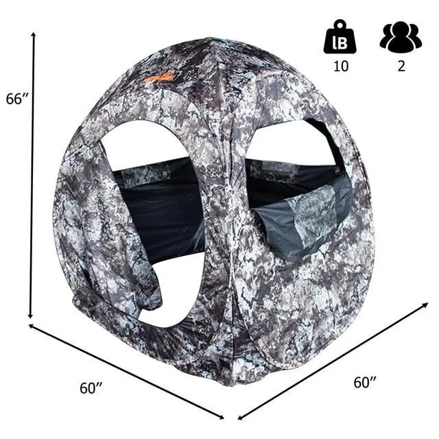 Alt view image 2 of 7 - Run & Gun Series 1-3 Pereson Pop-Up Ground Blind, Hunting Bilnd for Deer, Turkey Duck Hunting, Bow Hunting