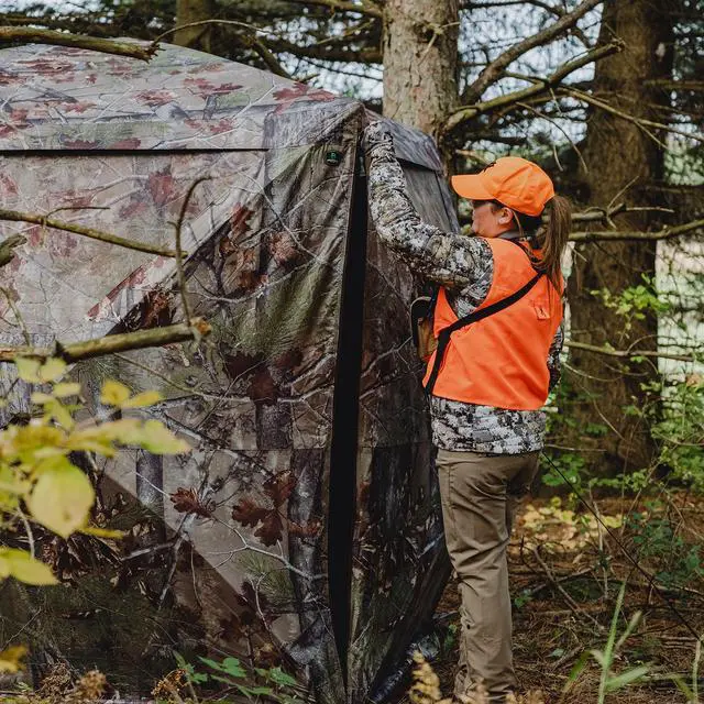 Alt view image 3 of 7 - RA200BW Radar Pop Up Portable Blind, Bloodtrail Backwoods Camo, 67 x 71 x 71