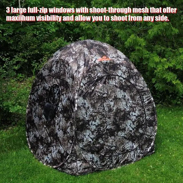 Alt view image 5 of 7 - Run & Gun Series 1-3 Pereson Pop-Up Ground Blind, Hunting Bilnd for Deer, Turkey Duck Hunting, Bow Hunting