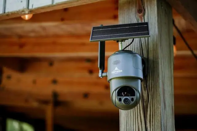 Alt view image 7 of 7 - Defend 360 Cellular Security Camera, 4K Photos, 1080p Video, Solar + Rechargeable Battery, 360° Pan/Tilt/Zoom, LTE Cellular, Motion Alerts, Weather Resistant Includes Mounting Post & Cloth