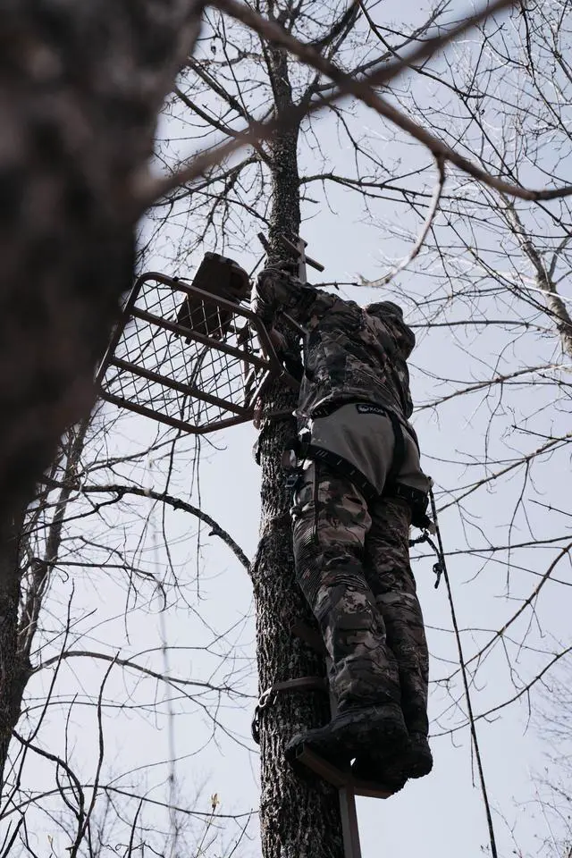 Alt view image 7 of 7 - Trophy Slayer Mono 16 FT Treestand Climbing Sticks for Hunting, Steel Tree Stand Ladder Sticks, Portable Climbing Sticks for Treestands, Deer Stand Ladder Steps