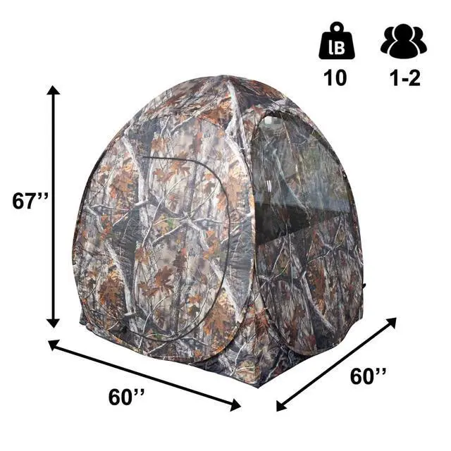 Alt view image 2 of 7 - Run & Gun Series 1-3 Pereson Pop-Up Ground Blind, Hunting Bilnd for Deer, Turkey Duck Hunting, Bow Hunting