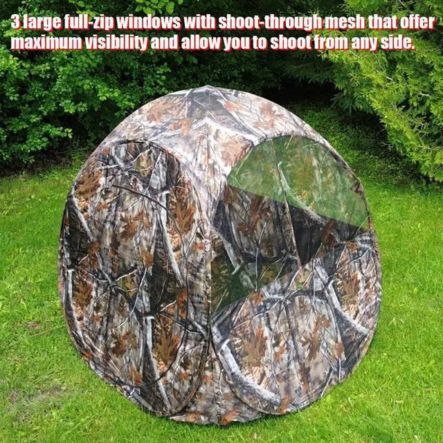 Alt view image 5 of 7 - Run & Gun Series 1-3 Pereson Pop-Up Ground Blind, Hunting Bilnd for Deer, Turkey Duck Hunting, Bow Hunting