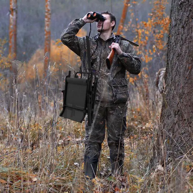 Alt view image 2 of 7 - Hunting Chair, 360 Degree Swivel Hunting Blind Chair with Carry Handle, 330 lbs Capacity, Comfortable, Waterproof, Portable and Silent Folding Dove Hunting Chair for Blinds