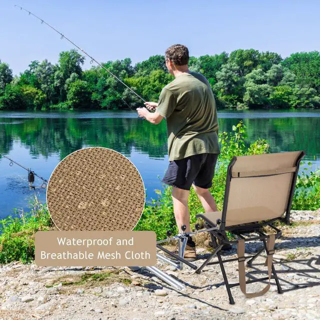 Alt view image 7 of 7 - Hunting Chair, 360 Degree Swivel Hunting Blind Chair with Carry Handle, 330 lbs Capacity, Comfortable, Waterproof, Portable and Silent Folding Dove Hunting Chair for Blinds