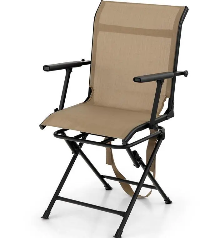 Main image of 360-Degree Hunting Swivel Chair, Ground Blind Chairs w/Armrest & Mesh Back, Foldable Hunting Chairs w/Non-Slip Foot Pads & Steel Frame, Portable Hunting Seats for Camping, Hunting, Fishing