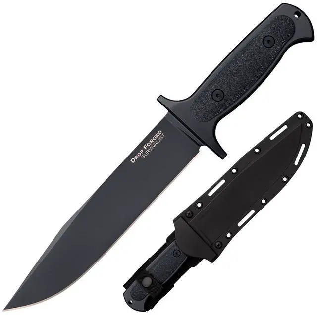 Main image of Drop Forged Survivalist 8" 52100 High-Carbon Steel Clip Point Fixed Blade EDC Tactical Hunting Utility Knife, 5" Ergonomic Handle, Weather-Resistant Secure-Ex Sheath