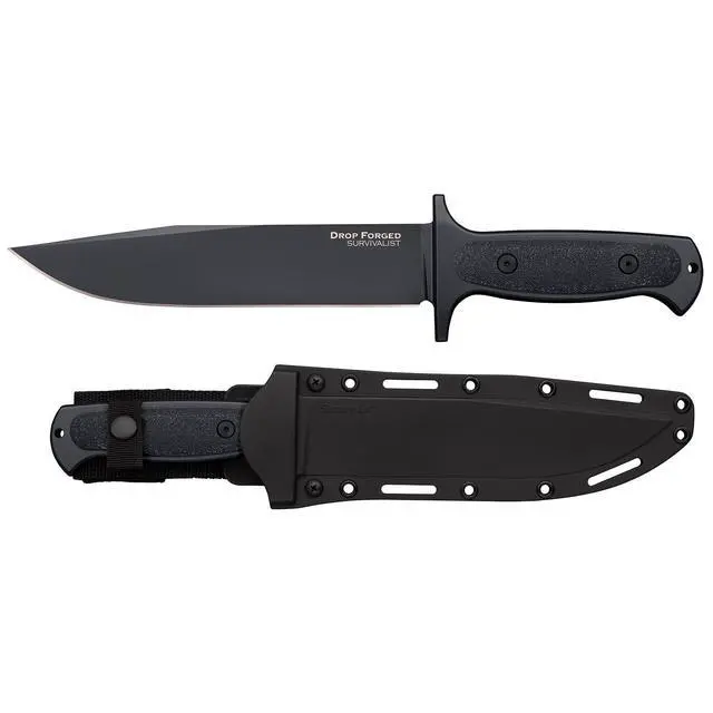 Alt view image 2 of 7 - Drop Forged Survivalist 8" 52100 High-Carbon Steel Clip Point Fixed Blade EDC Tactical Hunting Utility Knife, 5" Ergonomic Handle, Weather-Resistant Secure-Ex Sheath