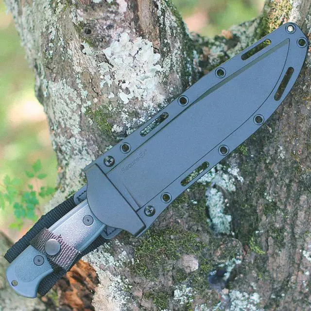 Alt view image 7 of 7 - Drop Forged Survivalist 8" 52100 High-Carbon Steel Clip Point Fixed Blade EDC Tactical Hunting Utility Knife, 5" Ergonomic Handle, Weather-Resistant Secure-Ex Sheath