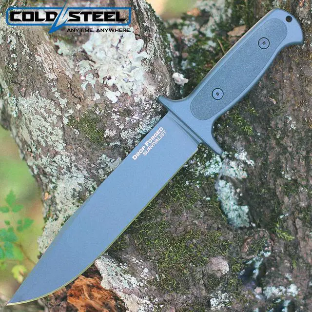 Alt view image 6 of 7 - Drop Forged Survivalist 8" 52100 High-Carbon Steel Clip Point Fixed Blade EDC Tactical Hunting Utility Knife, 5" Ergonomic Handle, Weather-Resistant Secure-Ex Sheath