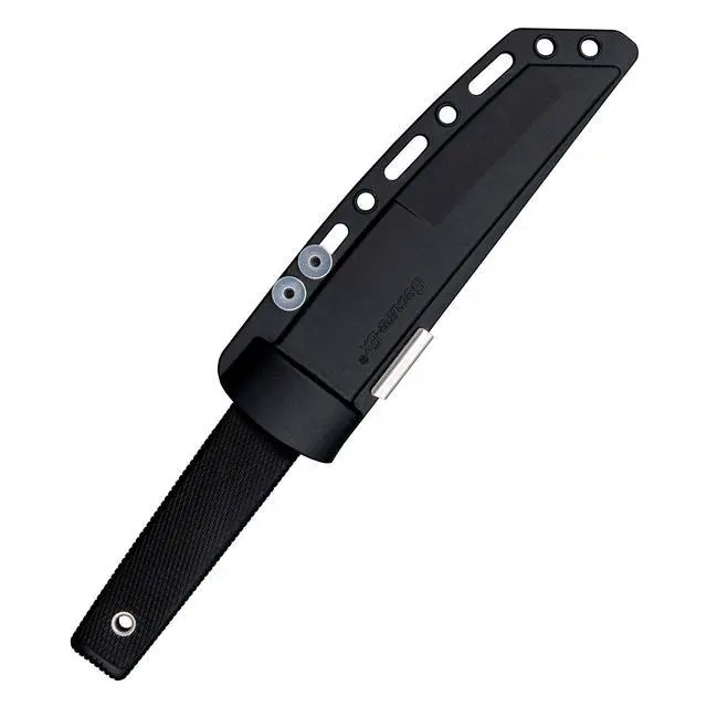 Alt view image 5 of 7 - Kobun Serrated 5.5" Japanese AUS8A Stainless Steel American Tanto Shape Fixed Blade Tactical Hunting Knife, Ergonomic Kray-Ex Handle, Secure-Ex Sheath