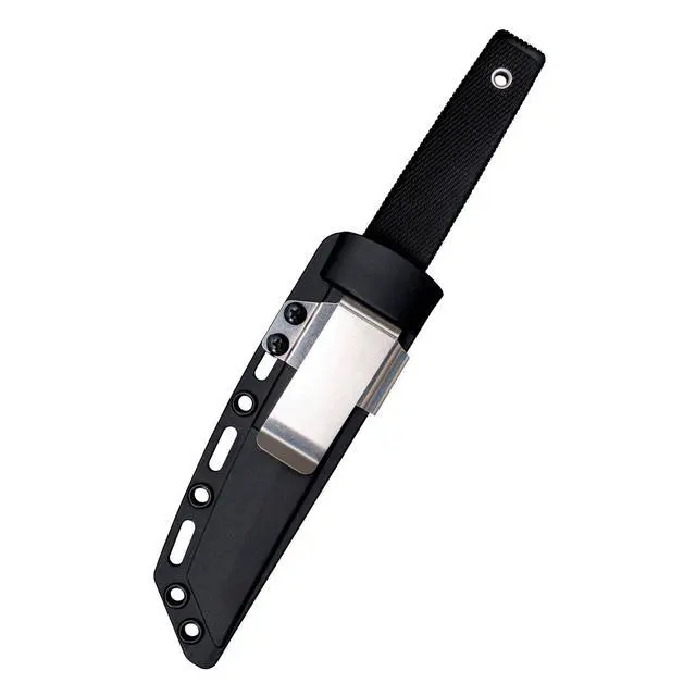 Alt view image 6 of 7 - Kobun Serrated 5.5" Japanese AUS8A Stainless Steel American Tanto Shape Fixed Blade Tactical Hunting Knife, Ergonomic Kray-Ex Handle, Secure-Ex Sheath