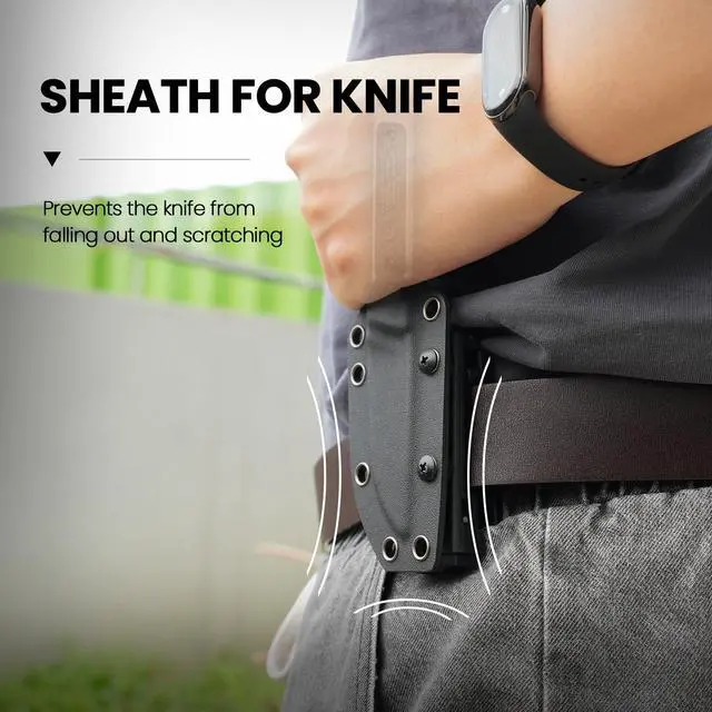 Alt view image 4 of 7 - Smolt Fixed Blade Knife, 2.93 In Drop Point Blade Fixed-blade Knives with Sheath, 3V Steel and G10+Micarta Handle Fixed Blade Utility Knife for Men Women Outdoor Survival EDC, 1063A1