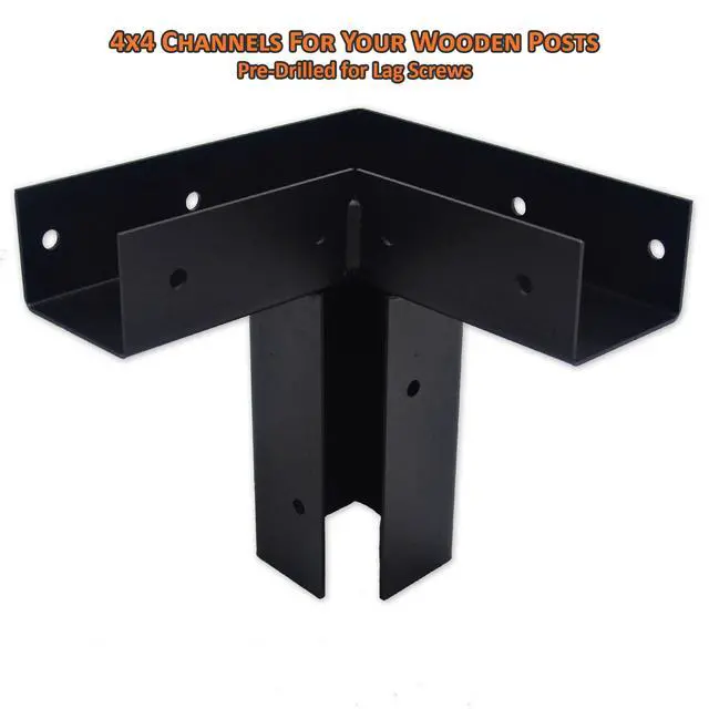 Alt view image 2 of 6 - Elevated Platform Brackets (Set of 4) | Powder Coated 11 Gauge Heavy Duty Steel, 4x4 Channels, Elevated Platform Mounts for Hunting Blind, Deer Stand Bracket 4x4