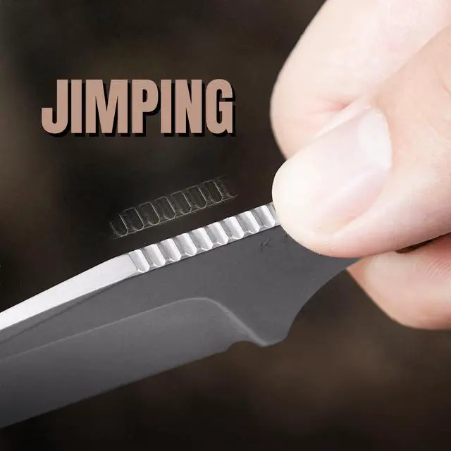Alt view image 5 of 7 - Muskrat Fixed Blade Knife, Warm Brown Mkuruti Wood Handle, 1064A2 | 3.15" S35VN Clip Point Stonewashed Blade, Small EDC Neck Knife with Black Sheath for Outdoor Hunting Survival Camping