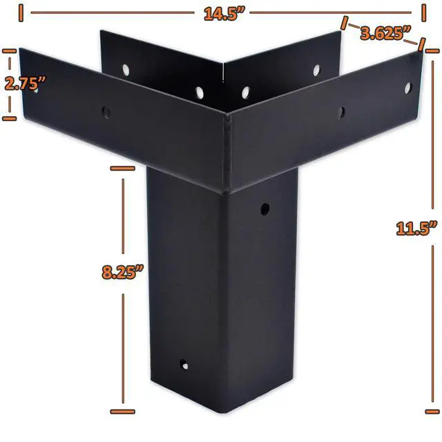 Alt view image 6 of 6 - Elevated Platform Brackets (Set of 4) | Powder Coated 11 Gauge Heavy Duty Steel, 4x4 Channels, Elevated Platform Mounts for Hunting Blind, Deer Stand Bracket 4x4
