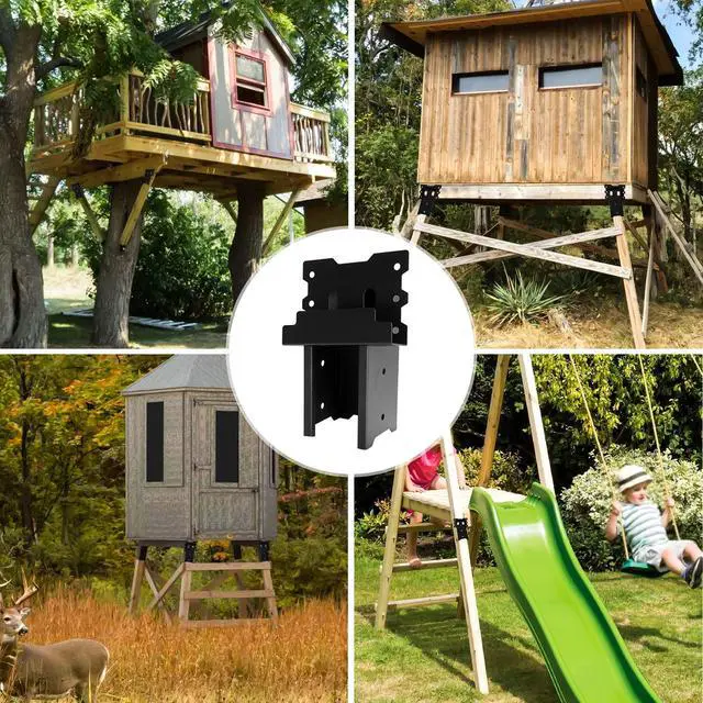Alt view image 6 of 6 - Multi-Use Outdoor Compound Angle Brackets for Tree Houses, Outdoor Platform Brackets for Deer Stand Hunting Blinds Shooting Shack 4/8 Pcs