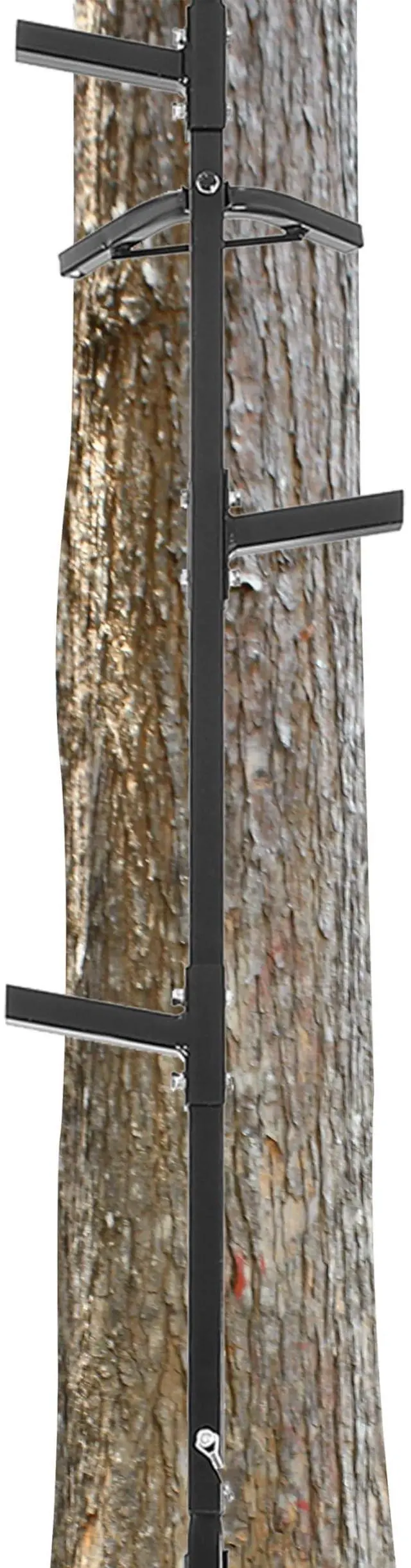 Main image of 20 ft Climbing Stick Ladder for Tree Stands, Tree Ladder Outdoors | Slip Against, Double-Step Design, Hunting, Black