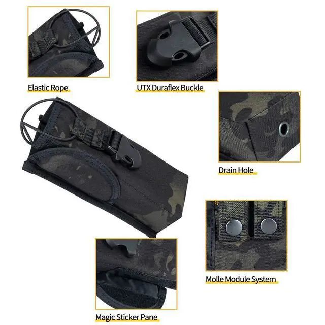 Alt view image 3 of 7 - Tactical Universal Radio Holster Pouch Holder Case Bag Molle Adjustable Military Walkie Talkie Holder
