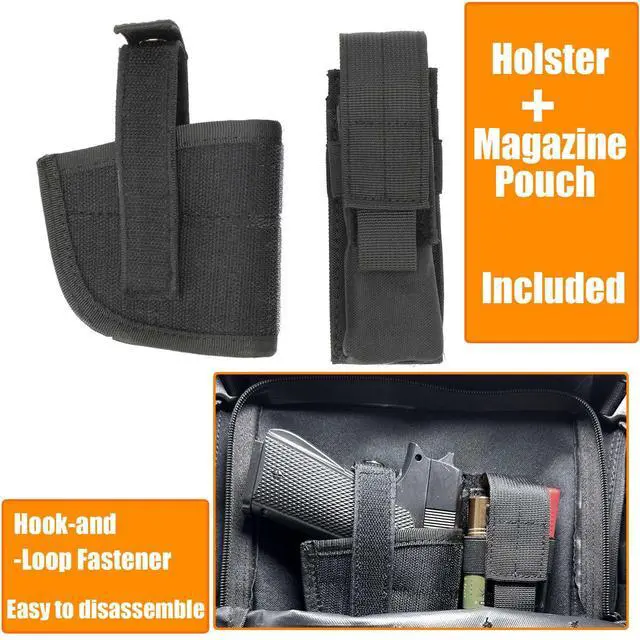 Alt view image 3 of 7 - Tactical Backpack for Men, Military Backpacks with Gun Holster, Bug Out Bag 3 Day Assault Pack Large Molle Gun Backpack Pistol Bag of Handgun Black Camo