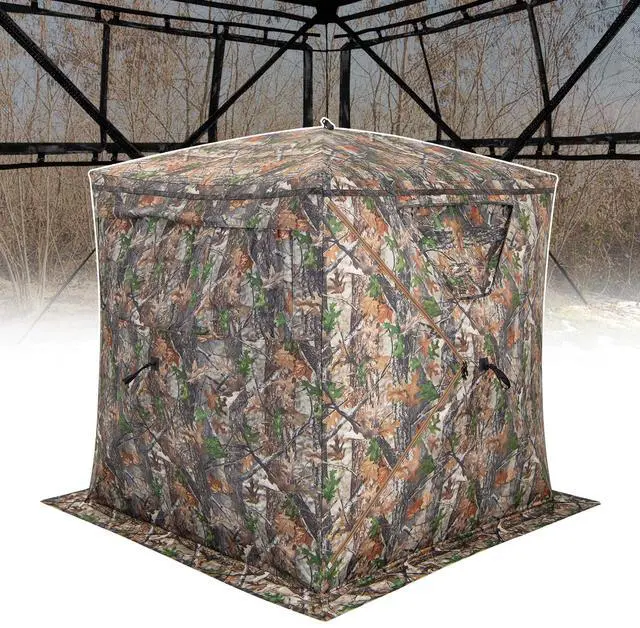 Main image of Hunting Blind, 3 Person Pop up See Through Camouflage Deer Blind with Silent Sliding, Windows, Carrying Bag, Portable Folding Ground Blind for Dove Turkey Hunting Outdoor