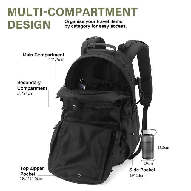 Alt view image 4 of 6 - Small Military Tactical Backpack for Men 20L Molle Rucksack EDC Daypack for Hiking,Travel,Camping, Hunting