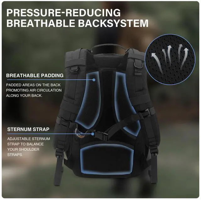Alt view image 5 of 6 - Small Military Tactical Backpack for Men 20L Molle Rucksack EDC Daypack for Hiking,Travel,Camping, Hunting