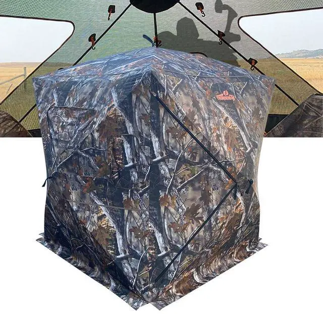 Main image of 270 Degree See Through Hunting Blind, Portable 2-3 Person Pop Up Ground Hunting Blinds, Durable See Thru Hunting Tent for Deer & Turkey Hunting