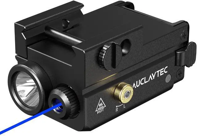 Main image of 420 Lumen Tactical LED Flashlight with Laser Sight Combo Impact Resistant, Built in Rechargeable Battery with Ambidextrous Switch Design and 3 Light Modes (Blue)