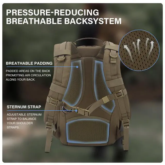 Alt view image 5 of 6 - Small Military Tactical Backpack for Men 20L Molle Rucksack EDC Daypack for Hiking,Travel,Camping, Hunting