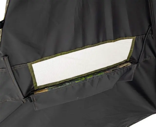 Alt view image 5 of 6 - Dash Camo Panel Hunting Blind with Hybrid 2 Person Ground Pop Up Design for Quick Deployment, Wide Window, and Interior Mesh Pocket