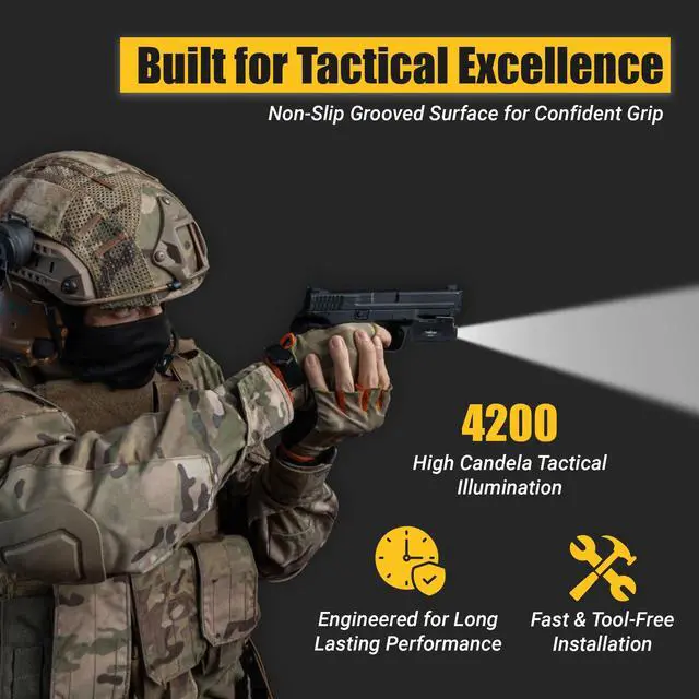 Alt view image 5 of 7 - Tactical Primal Series - 400 Lumens Flashlight w/Strobe & Single Purple Laser - Aircraft Grade Aluminum, Magnetic Rechargeable Battery - Rail Mount Light & Laser Class IIIA, <5mW