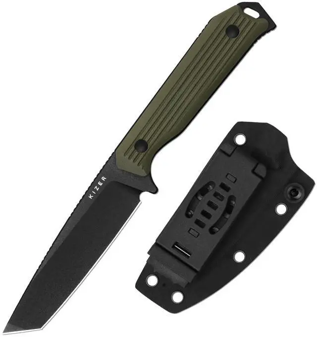 Main image of Begleiter Fix Fixed Blade Knife, 3.74" Tanto AEB-L Blade Hunting Knives with Kydex Sheath, Green G10 Handle EDC Knife for Camping Hunting Survival 1045MT2