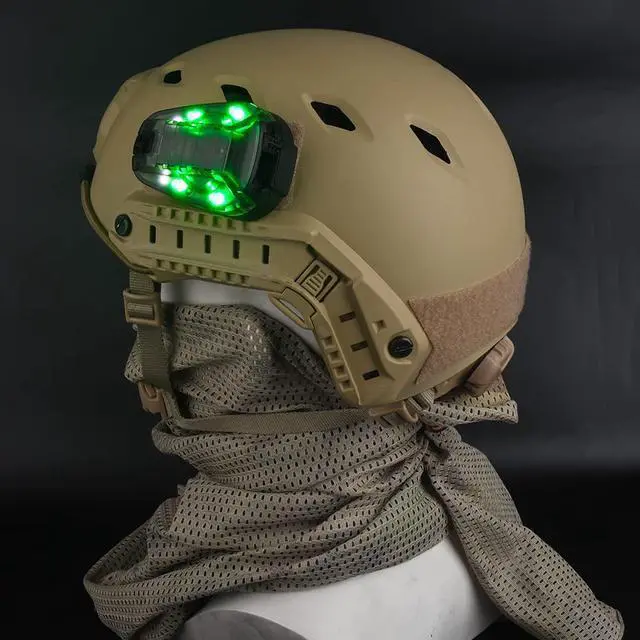 Alt view image 3 of 6 - 4 Modes Tactical Helmet Light with Visible LED+IR Constant/Strobe | Waterproof Ladybird Signal Light Survival Identification Lamp for Outdoor Sports