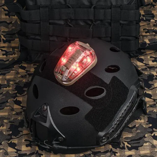 Alt view image 2 of 6 - 4 Modes Tactical Helmet Light with Visible LED+IR Constant/Strobe | Waterproof Ladybird Signal Light Survival Identification Lamp for Outdoor Sports