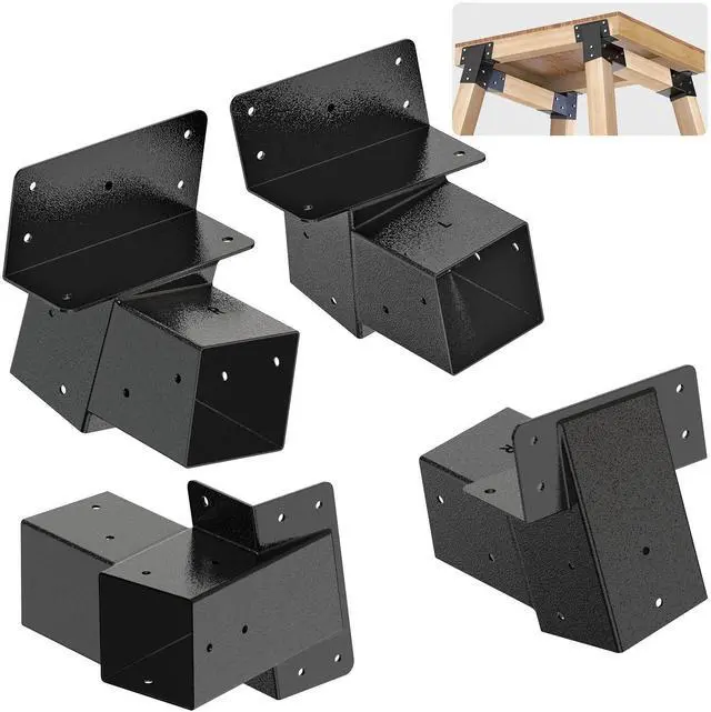 Main image of Heavy Duty Deer Stand Brackets, 4x4 Compound Angle Bracket, Powder Coated Elevated Bracket for Outdoor Platforms, Deer Hunting, Shooting Shack, Observation Decks& Tree Houses (4Pack)