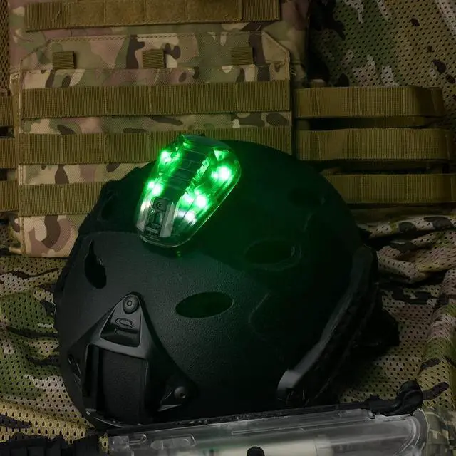 Alt view image 2 of 6 - 4 Modes Tactical Helmet Light with Visible LED+IR Constant/Strobe | Waterproof Ladybird Signal Light Survival Identification Lamp for Outdoor Sports