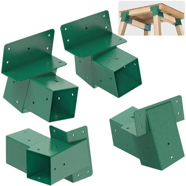 Main image of Heavy Duty Deer Stand Brackets, 4x4 Compound Angle Bracket, Powder Coated Elevated Bracket for Outdoor Platforms, Deer Hunting, Shooting Shack, Observation Decks& Tree Houses (4Pack)