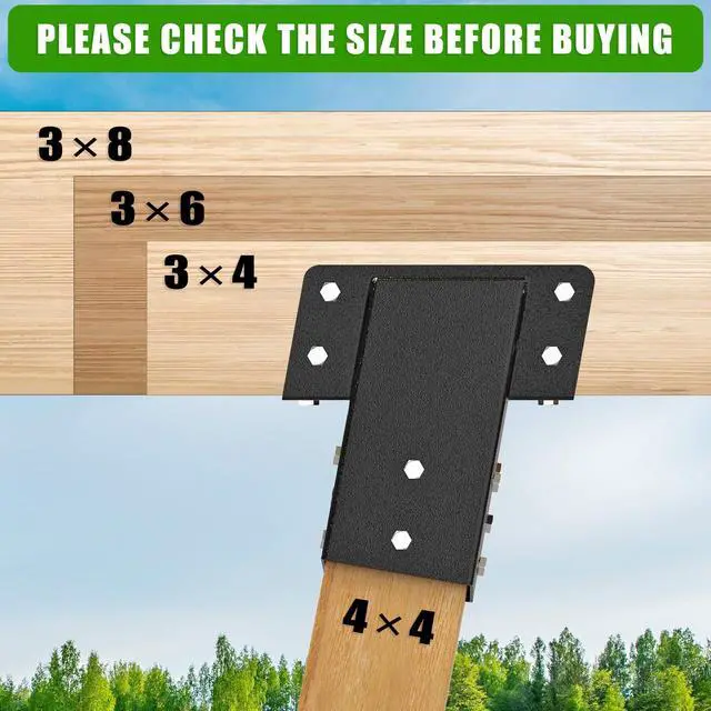 Alt view image 5 of 7 - Heavy Duty Deer Stand Brackets, 4x4 Compound Angle Bracket, Powder Coated Elevated Bracket for Outdoor Platforms, Deer Hunting, Shooting Shack, Observation Decks& Tree Houses (4Pack)