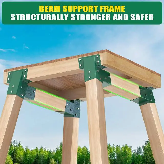 Alt view image 4 of 7 - Heavy Duty Deer Stand Brackets, 4x4 Compound Angle Bracket, Powder Coated Elevated Bracket for Outdoor Platforms, Deer Hunting, Shooting Shack, Observation Decks& Tree Houses (4Pack)