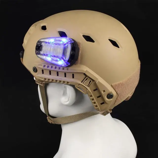 Alt view image 3 of 6 - 4 Modes Tactical Helmet Light with Visible LED+IR Constant/Strobe | Waterproof Ladybird Signal Light Survival Identification Lamp for Outdoor Sports