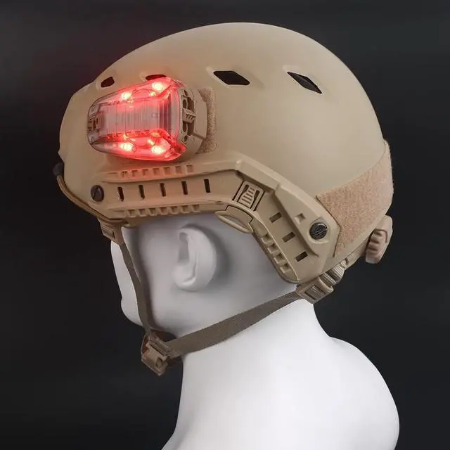 Alt view image 3 of 6 - 4 Modes Tactical Helmet Light with Visible LED+IR Constant/Strobe | Waterproof Ladybird Signal Light Survival Identification Lamp for Outdoor Sports