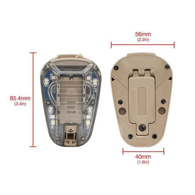 Alt view image 5 of 6 - 4 Modes Tactical Helmet Light with Visible LED+IR Constant/Strobe | Waterproof Ladybird Signal Light Survival Identification Lamp for Outdoor Sports