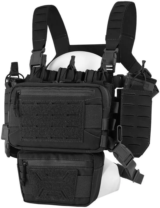 Main image of Chest Rig-Tactical Chest RigMolle Modular Micro Fight Chest Rigs Adjustable&Detachable with 5.56/7.62 Magazine Pouch