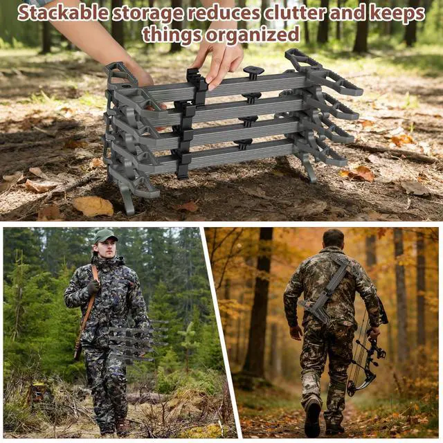 Alt view image 7 of 7 - Climbing Sticks for Hunting,17.5" Lightweight Aluminum Non-Slip Climbing Sticks,Stackable and Bundled for Easy Portability,Suitable for Tree Stands,Branch Pruning,and Climbing Training