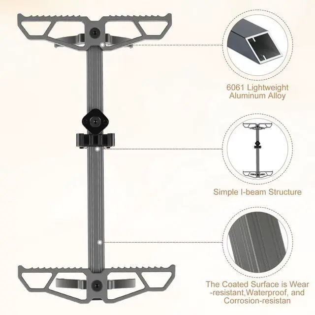 Alt view image 3 of 7 - Climbing Sticks for Hunting,17.5" Lightweight Aluminum Non-Slip Climbing Sticks,Stackable and Bundled for Easy Portability,Suitable for Tree Stands,Branch Pruning,and Climbing Training