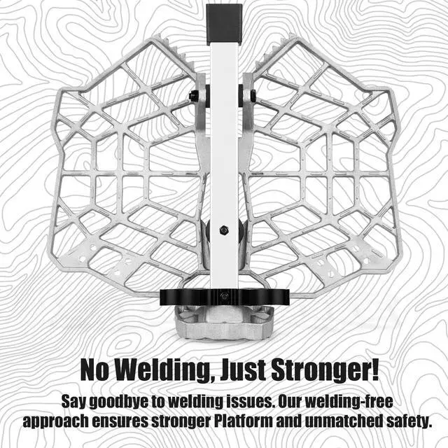 Alt view image 4 of 7 - Tree Saddle Hunting Platform, Reliable Saddle Platform with Non-Slip Ridge Grips, Mobile Cast Aluminum Construction, Fully Adjustable Silent Hunting Saddle Platform, 16.1"x12.2" Platform