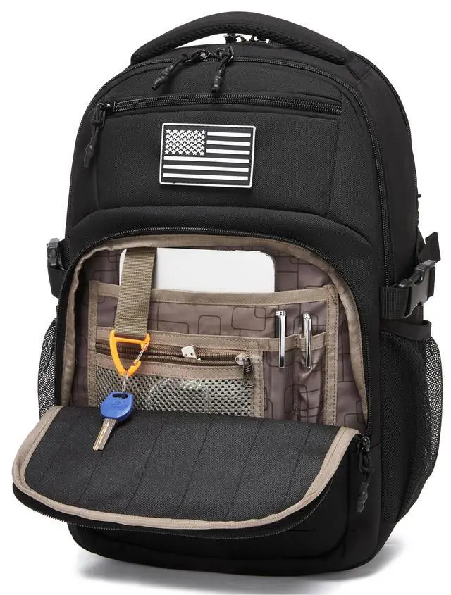 Alt view image 2 of 7 - Military tactical backpack Laser-Cut MOLLE Webbing, backpack for men black small tactical assault bag (Black, 20 inch)