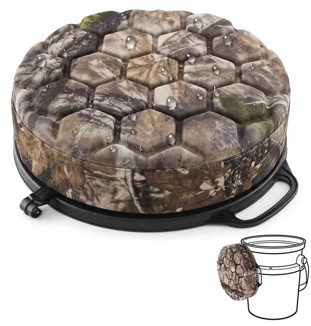 Main image of 5 Gallon Bucket Seat for Yeti Loadout Bucket Only, 3" Thickened Foam Cushion, 360°Swivel Seats with Hang-It Hook, Seat lid for Dove Duck Hunting, Ice Fishing, Baseball, Camping, Gardening