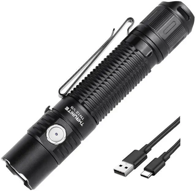 Main image of TN12 V6 Rechargeable Tactical Flashlight, True 1950 Lumens 259m Throw, EDC Pocket LED Flashlight High Lumens, USB-C Dual Switch, IPX8 Waterproof Police Duty Light with Holster